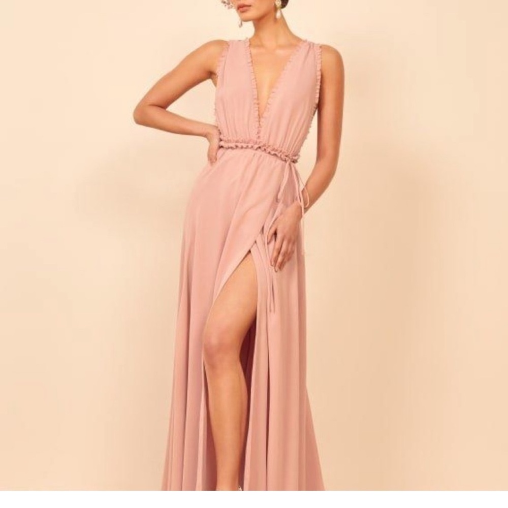 Reformation Camellia Blush wrap Dress